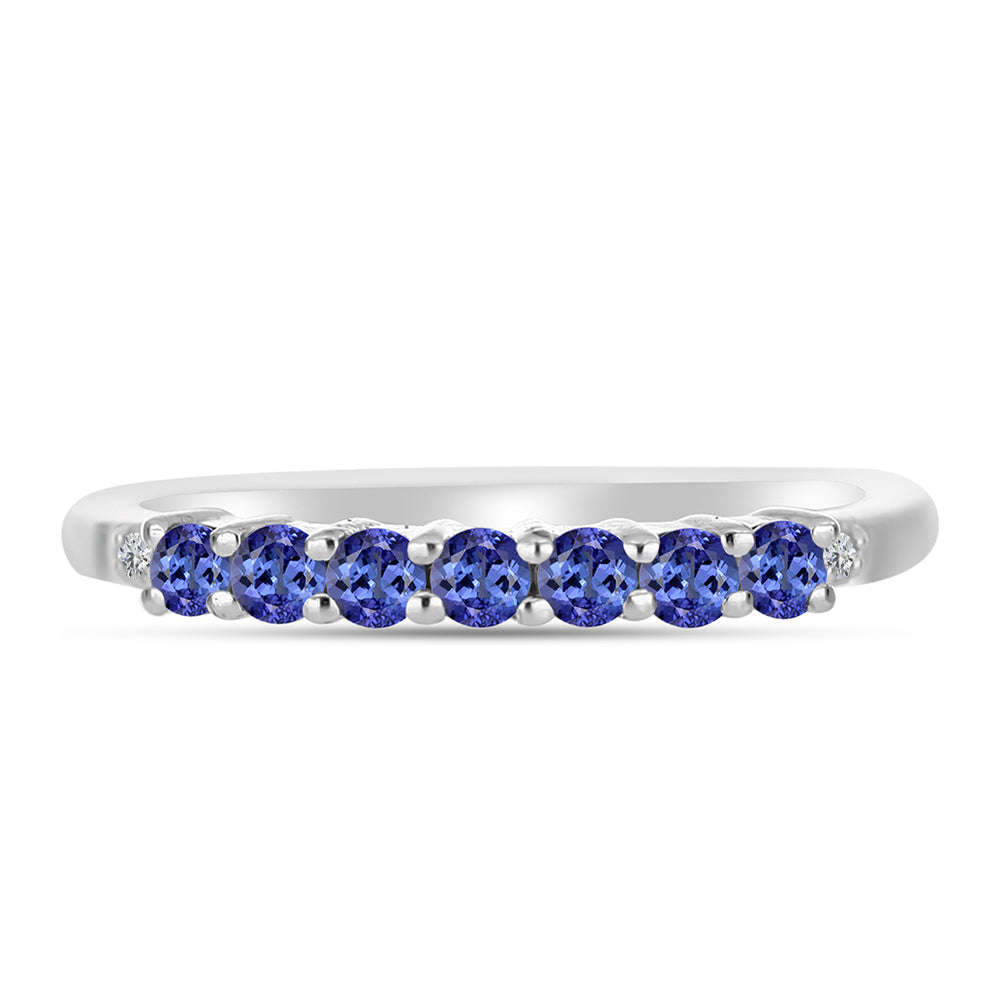Anillo de Plata con Tanzanita AAA y Diamante blanco 2 