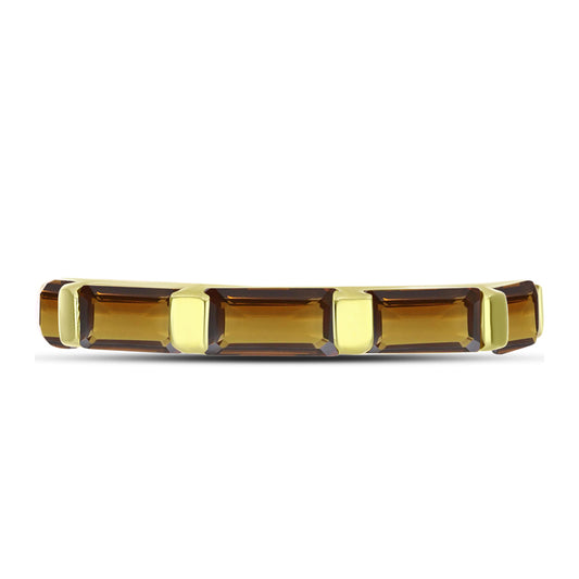 Anillo de Plata Bañada en Oro con Cuarzo Coñac