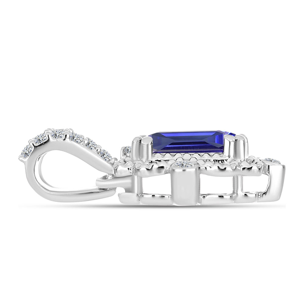 Colgante de Plata con Tanzanita AAA y Diamante blanco 2 