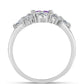 Anillo de Plata con Amatista Rosa de Francia y Topacio Blanco