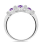 Anillo de Plata con Amatista Rosa de Francia y Topacio Blanco