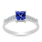 Anillo de Plata con Tanzanita AAA y Diamante blanco