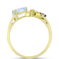 Anillo de Plata Bañada en Oro con Piedra Lunar Arco Iris y Amatista de Marruecos
