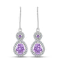 Pendientes de Plata con Amatista Rosa de Francia y Topacio Blanco