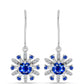 Pendientes de Plata con Zafiro Azul Australiano y Topacio Blanco