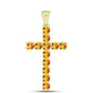 Cruz Colgante de Plata Bañada en Oro con Citrino de Río del Oro