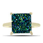 Anillo de Plata Bañada en Oro con Drusa Verde