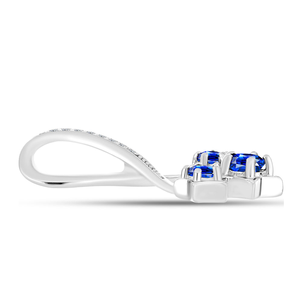 Colgante de Plata con Zafiro Azul Australiano y Topacio Blanco