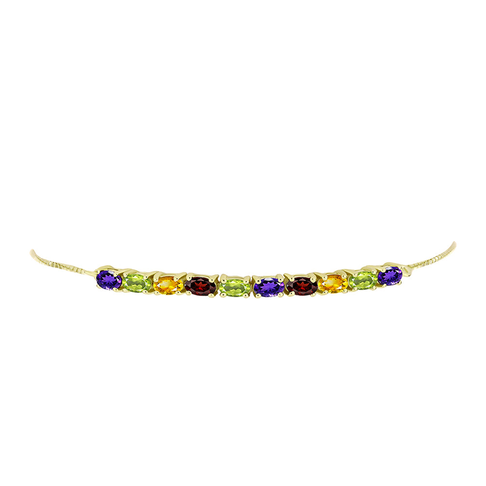 Pulsera de Plata Bañada en Oro con Amatista de Marruecos y Citrino de los Montes Urales 2 