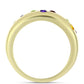 Anillo de Plata Bañada en Oro con Amatista de Marruecos y Citrino de los Montes Urales