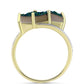 Anillo de Plata Bañada en Oro con Drusa Verde y Topacio Blanco