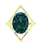 Anillo de Plata Bañada en Oro con Drusa Verde