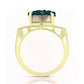 Anillo de Plata Bañada en Oro con Drusa Verde