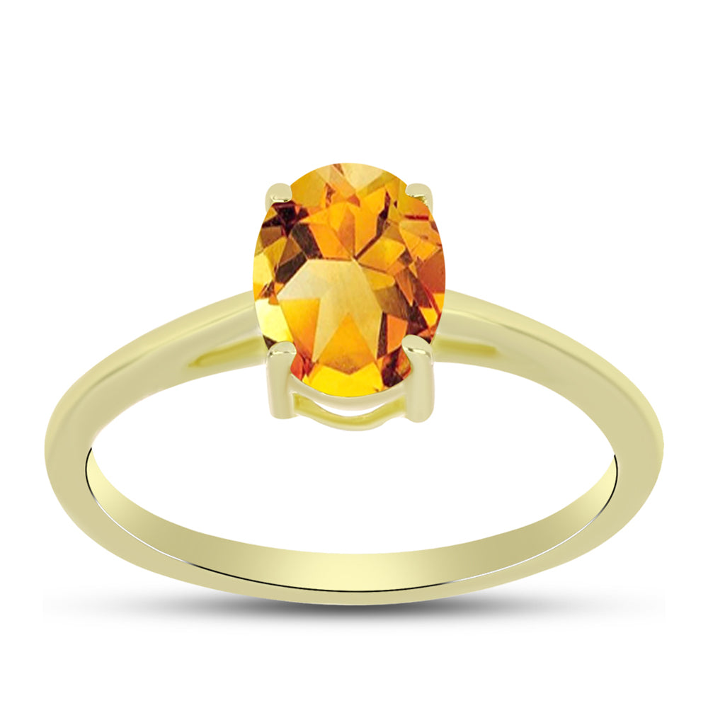 Anillo de Plata Bañada en Oro con Citrino de Río del Oro 3 