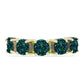 Anillo de Plata Bañada en Oro con Drusa Verde