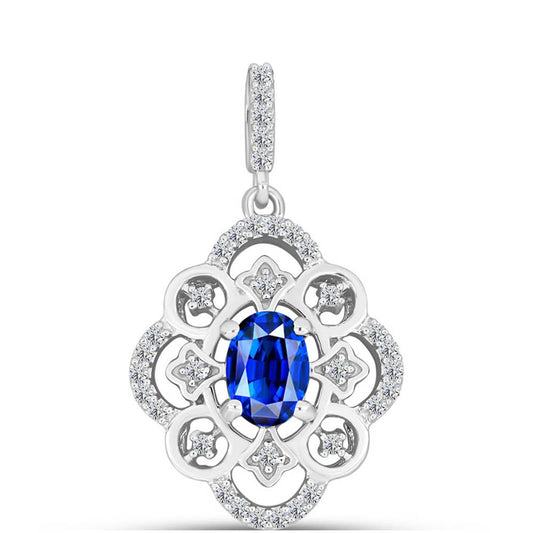Colgante de Plata con Zafiro Azul Australiano y Topacio Blanco