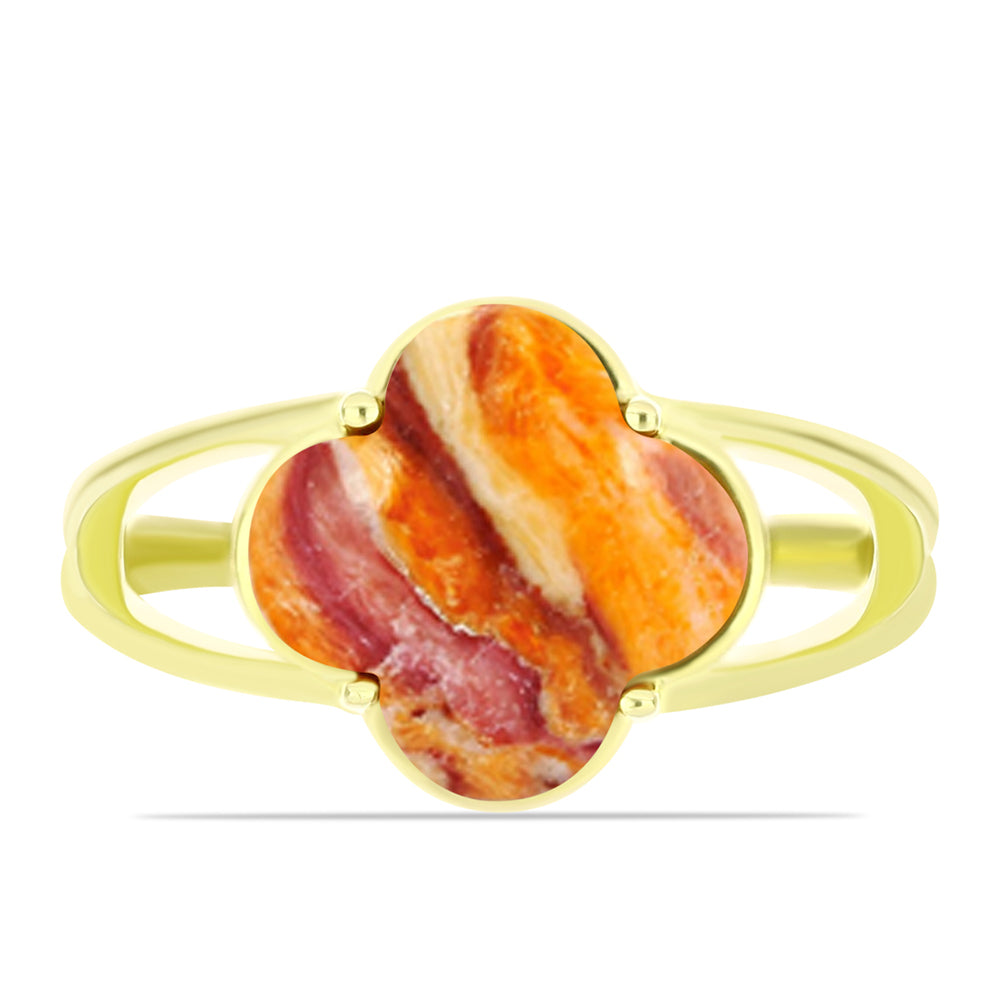 Anillo de Plata Bañada en Oro con Jaspe Garra de León 1 