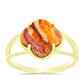 Anillo de Plata Bañada en Oro con Jaspe Garra de León