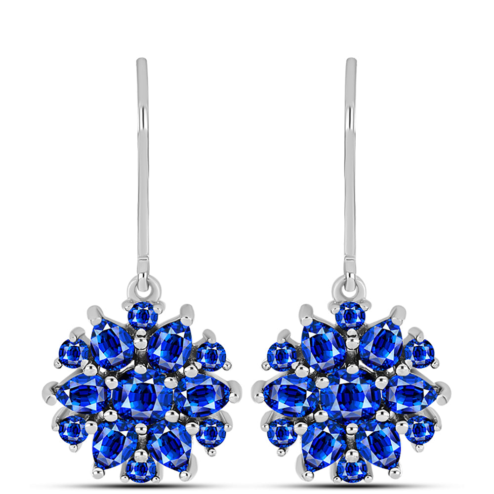 Pendientes de Plata con Zafiro Azul Australiano y Topacio Blanco 1 
