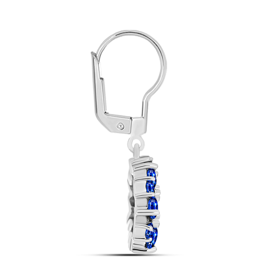 Pendientes de Plata con Zafiro Azul Australiano y Topacio Blanco 2 