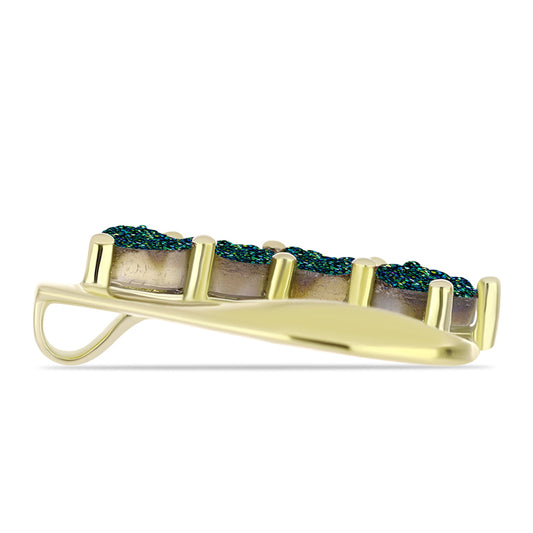 Colgante de Plata Bañada en Oro con Drusa Verde