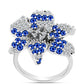 Anillo de Plata con Zafiro Azul Australiano y Topacio Blanco