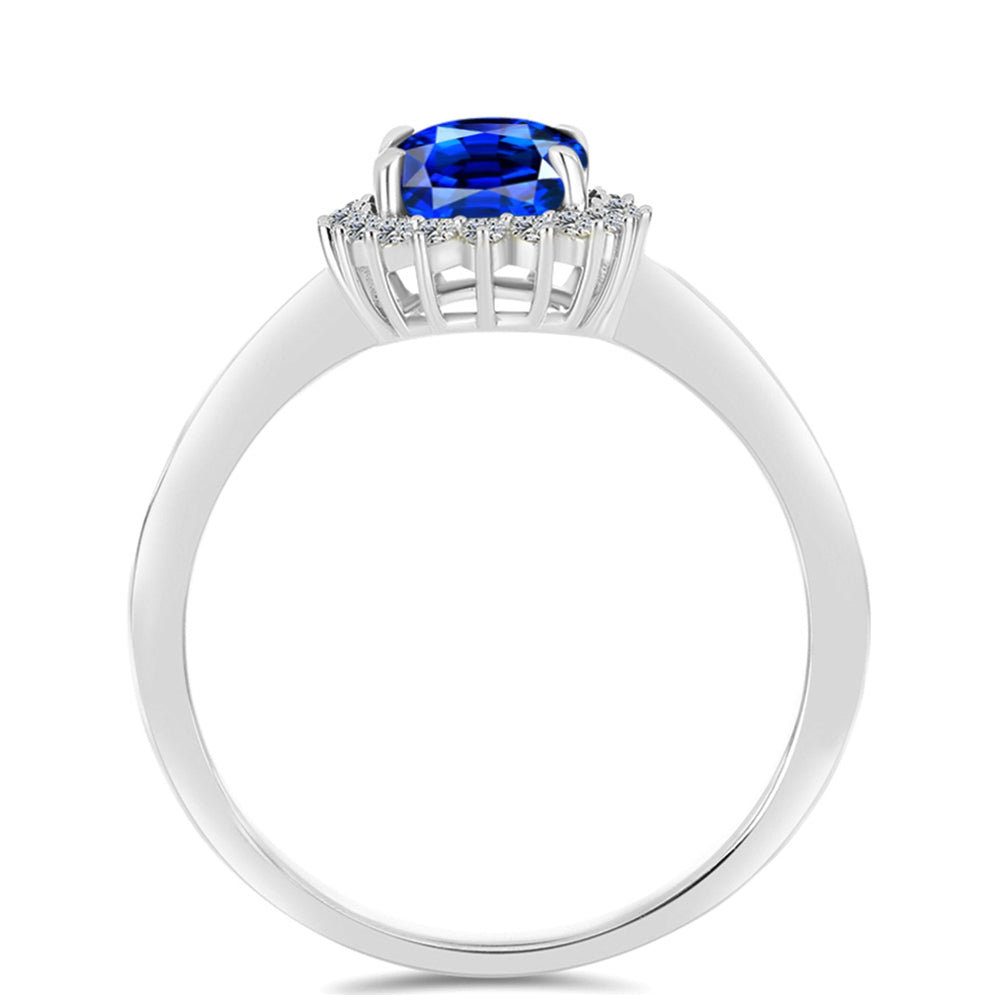 Anillo de Plata con Zafiro Azul Australiano y Topacio Blanco 2 