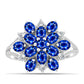 Anillo de Plata con Zafiro Azul Australiano y Topacio Blanco