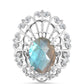 Anillo de Plata con Labradorita y Topacio Blanco
