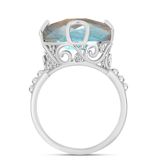 Anillo de Plata con Labradorita