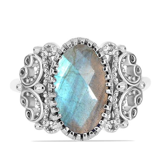 Anillo de Plata con Labradorita