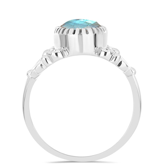 Anillo de Plata con Labradorita
