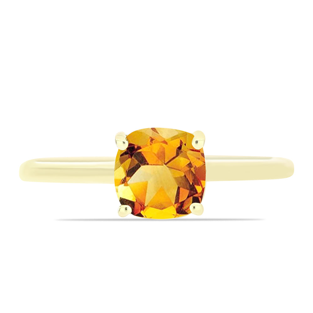 Anillo de Plata Bañada en Oro con Citrino de Río del Oro 1 