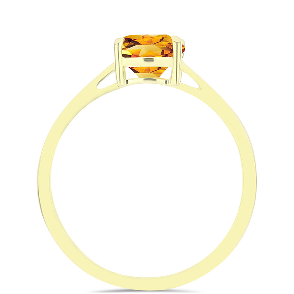 Anillo de Plata Bañada en Oro con Citrino de Río del Oro