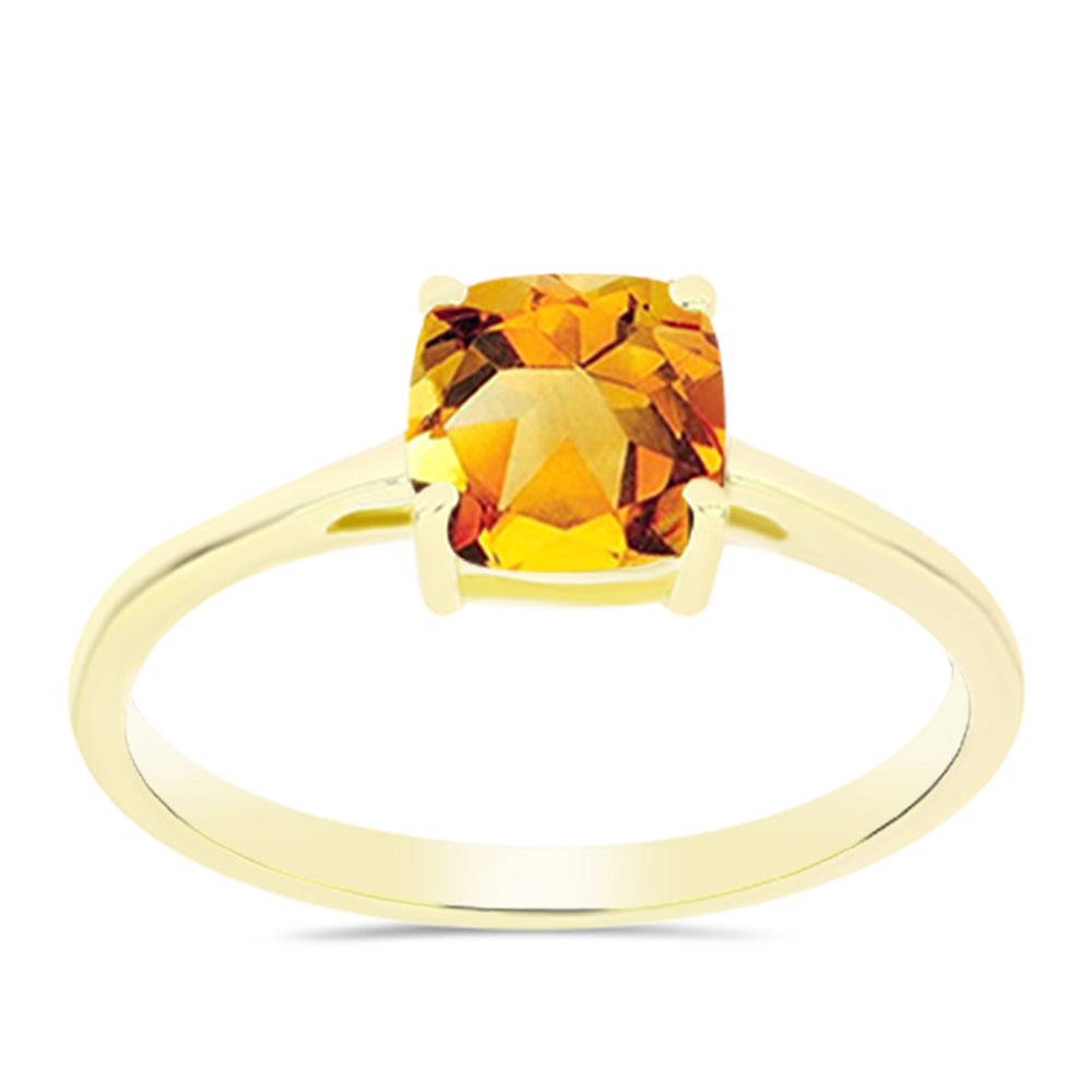 Anillo de Plata Bañada en Oro con Citrino de Río del Oro