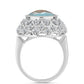 Anillo de Plata con Labradorita y Topacio Blanco