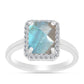 Anillo de Plata con Labradorita y Topacio Blanco