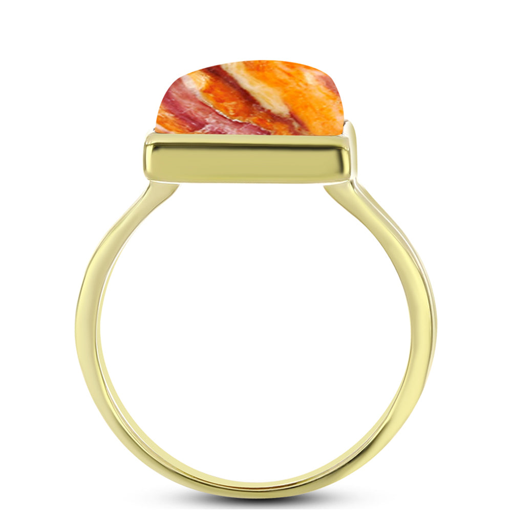 Anillo de Plata Bañada en Oro con Jaspe Garra de León 2 