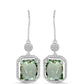 Pendientes de Plata con Amatista Verde y Topacio Blanco
