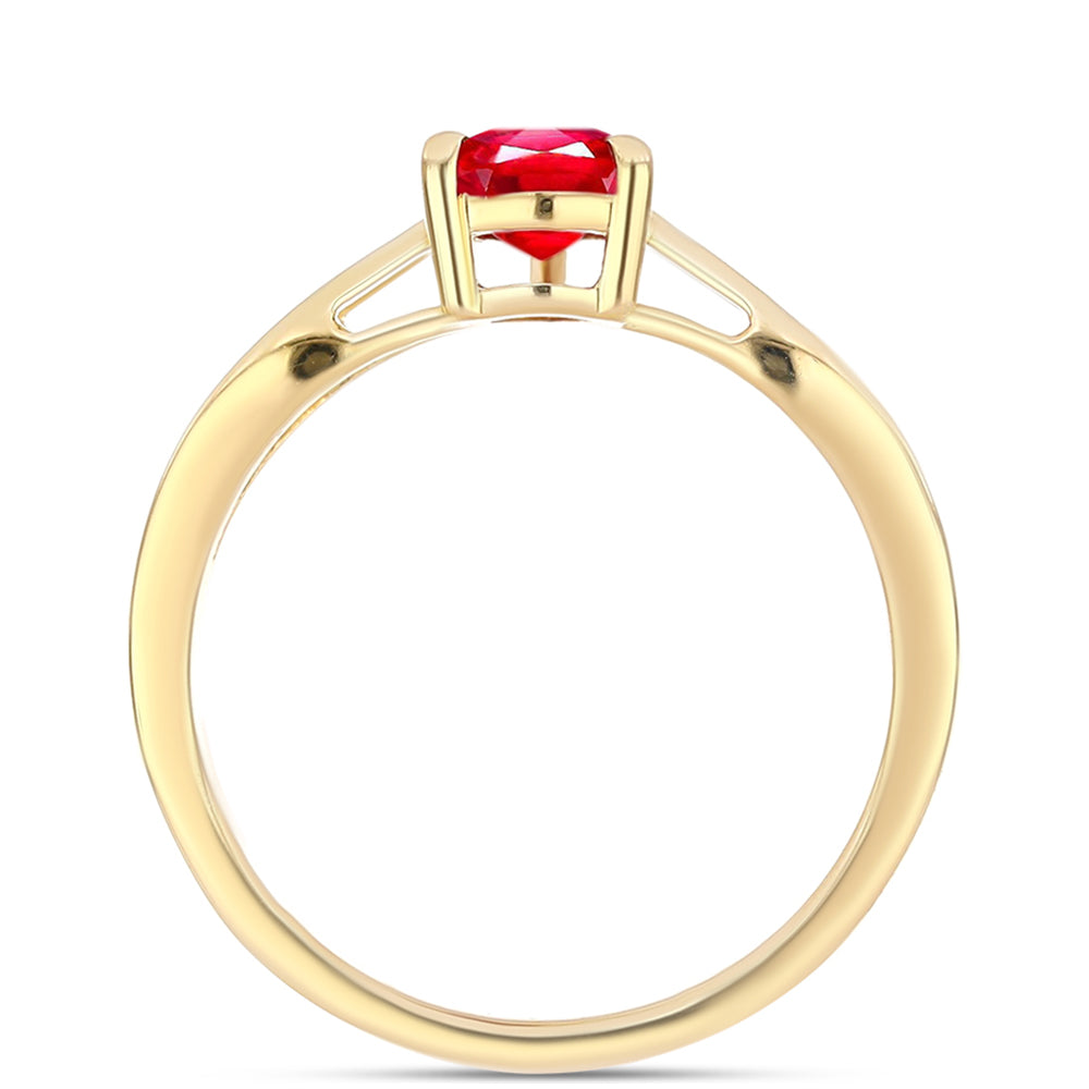Anillo de Plata Bañada en Oro con Ágata Roja 2 