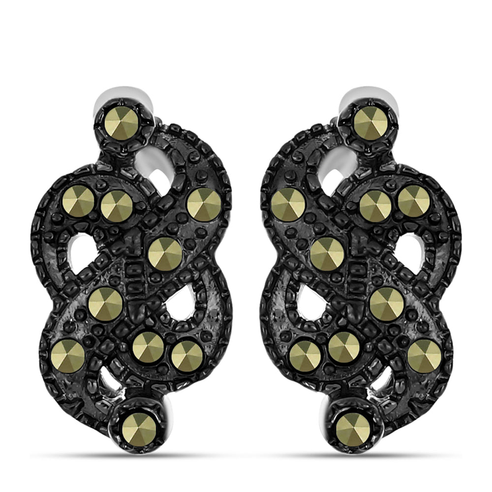 Pendientes de Plata con Marcasita de Austria