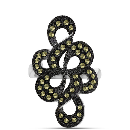 Anillo de Plata con Marcasita de Austria