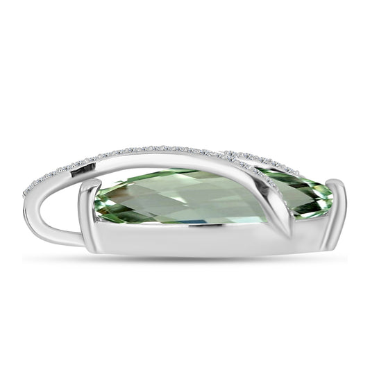 Colgante de Plata con Amatista Verde y Topacio Blanco