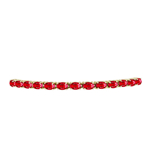 Pulsera de Plata Bañada en Oro con Ágata Roja
