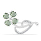 Broche de Plata con Amatista Verde y Topacio Blanco