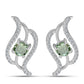 Pendientes de Plata con Amatista Verde y Topacio Blanco