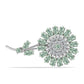 Broche de Plata con Amatista Verde y Topacio Blanco