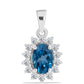 Colgante de Plata con Topacio Azul Londres y Topacio Blanco