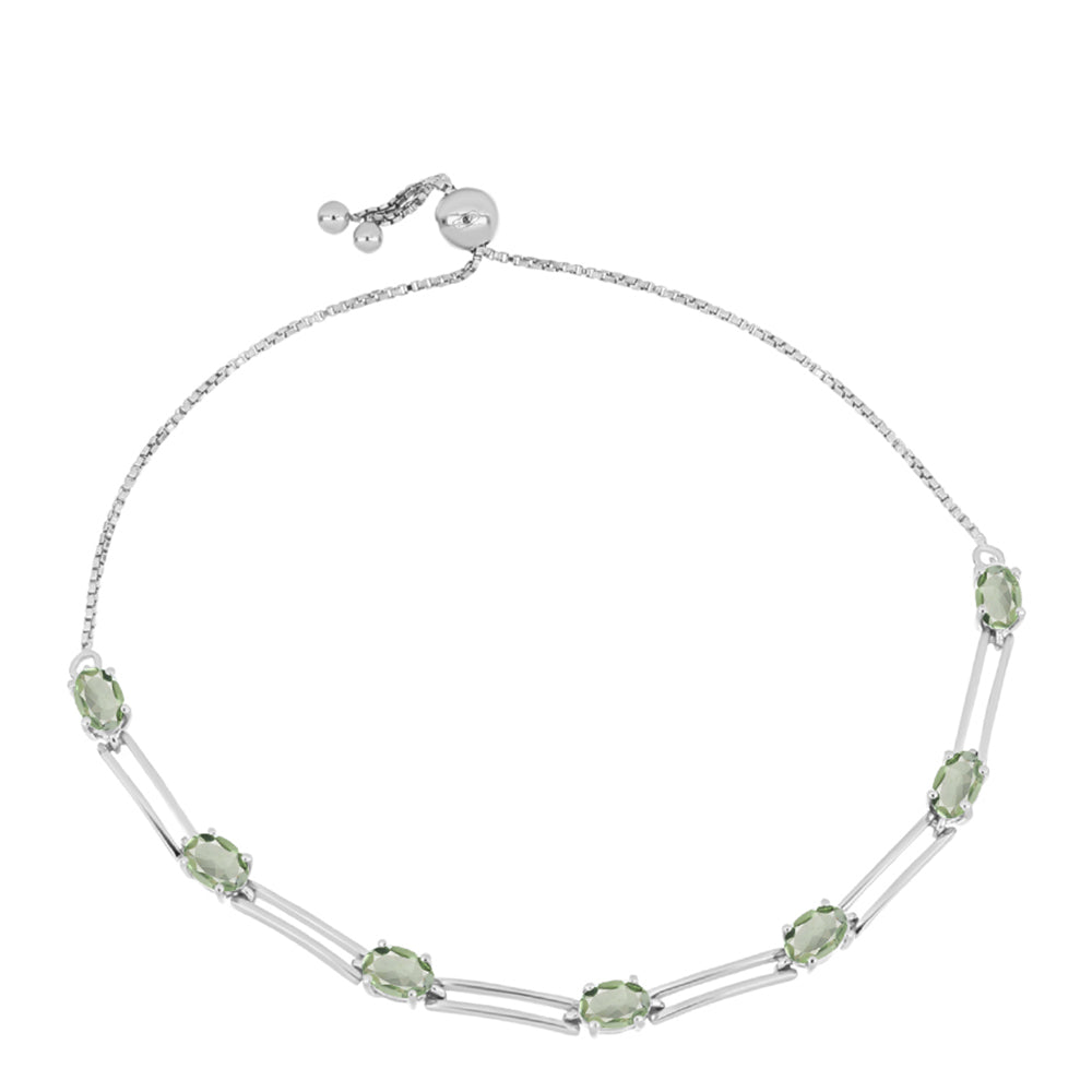 Pulsera de Plata con Amatista Verde 1 