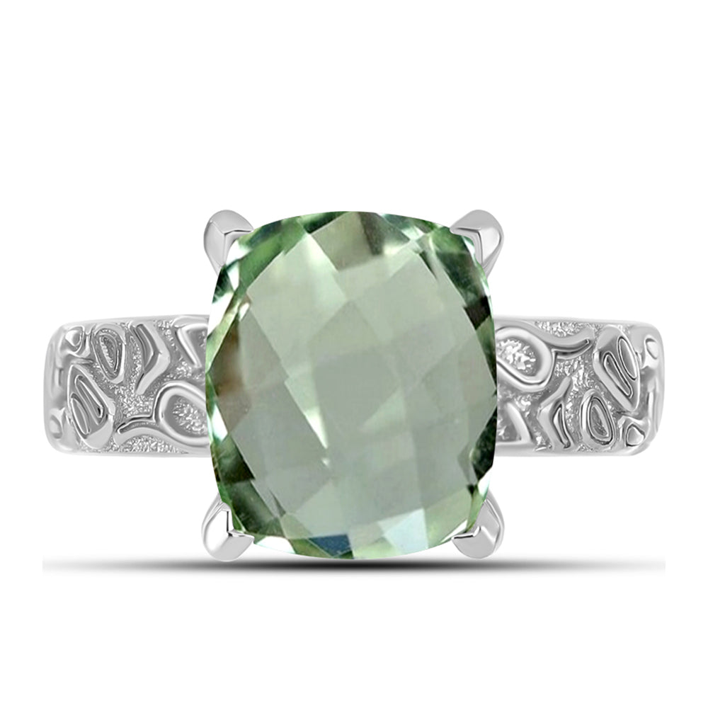 Anillo de Plata con Amatista Verde